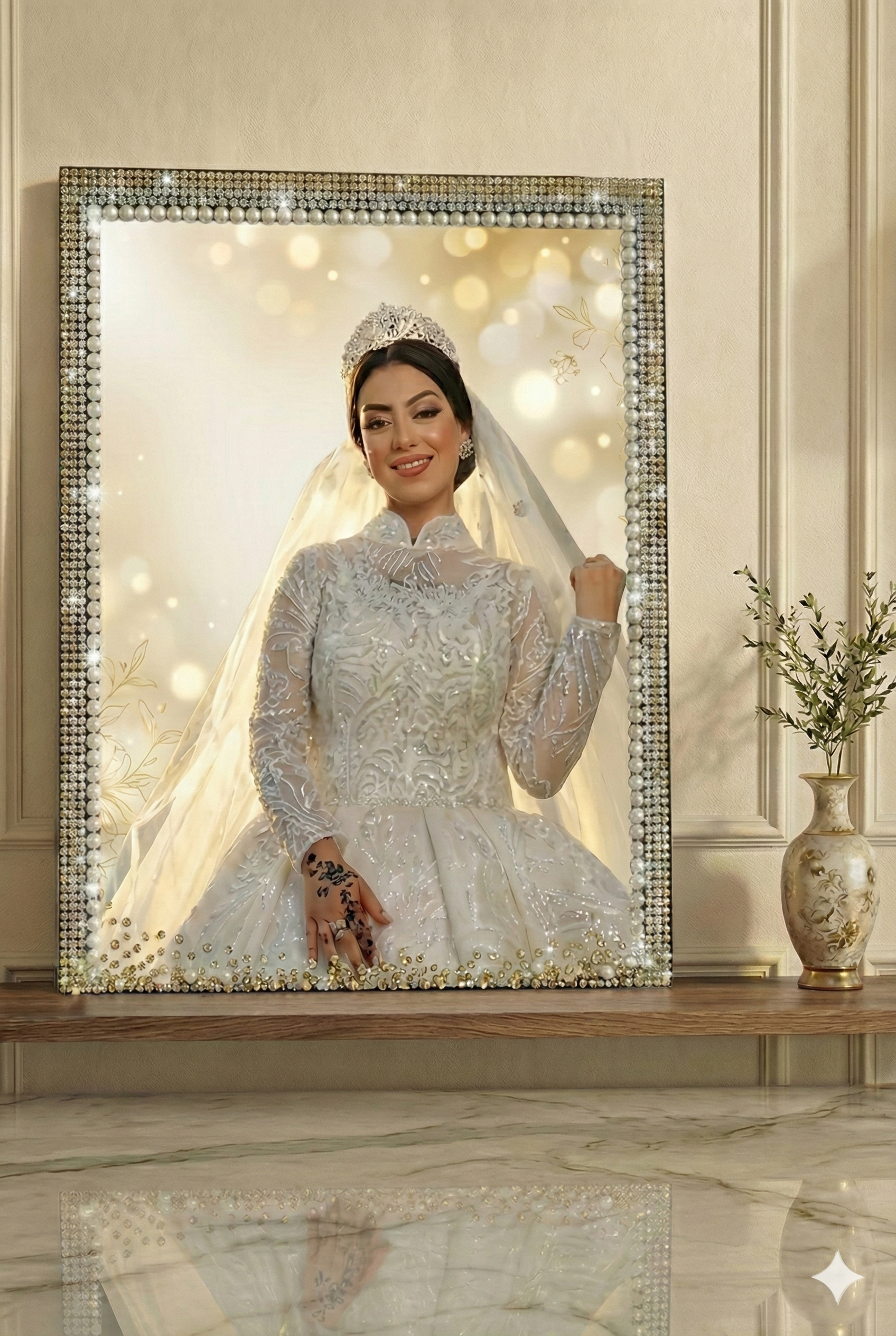 تبلوهات خشب مرصعة بالولي والاحجار